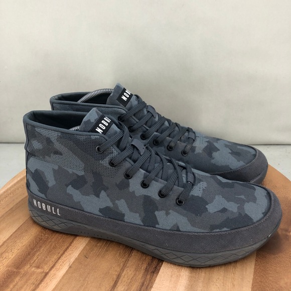 NOBULL High Top Trainer Grey Camo Mens 13.5 Womens 15 Training Shoes Gym Workout